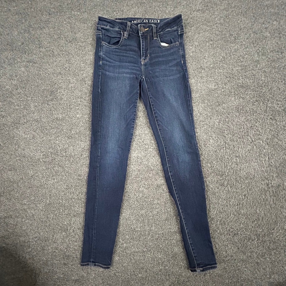 American Eagle Jeans Womens Size 4 Dark Wash Skinny Fit Stretch Denim Casual